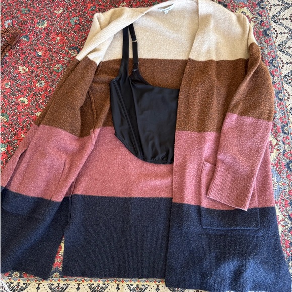 Madewell Wool And Alpaca Blend Color block Duster Cardigan - Picture 6 of 11